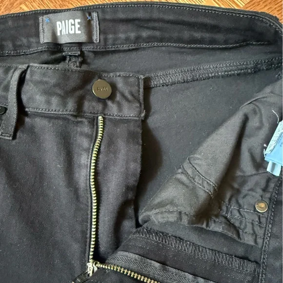PAIGE Genevieve Black Denim Jeans Flare Bell Bottom‎ Stretch Retro High Rise 29 - Picture 3 of 10